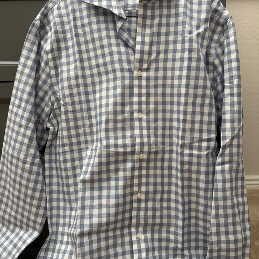 Tommy Hilfiger Blue and White Checkered Shirt